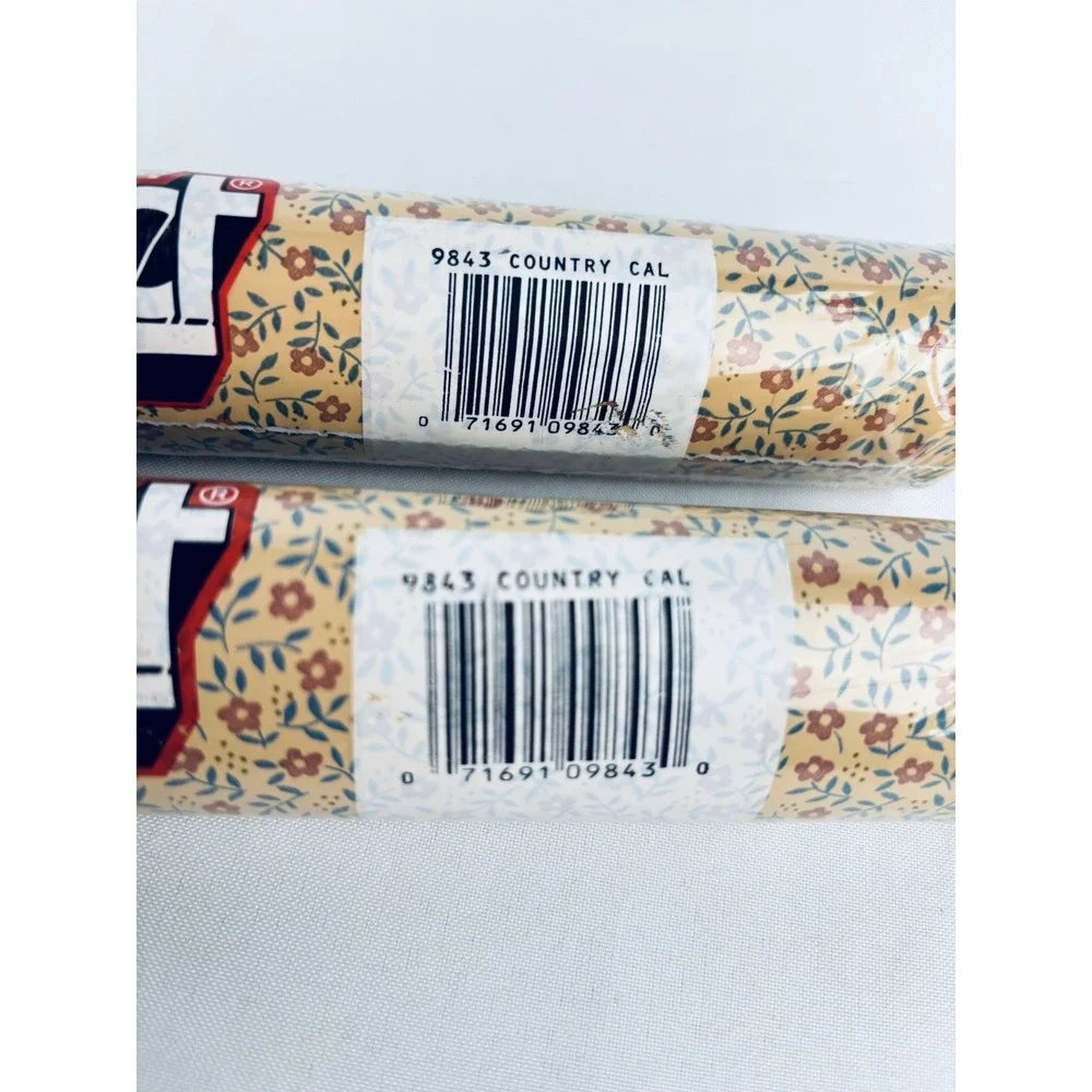 Vintage 80s Con-Tact Contact Country Calico 9843 Floral Shelf Liner Lot Of 2